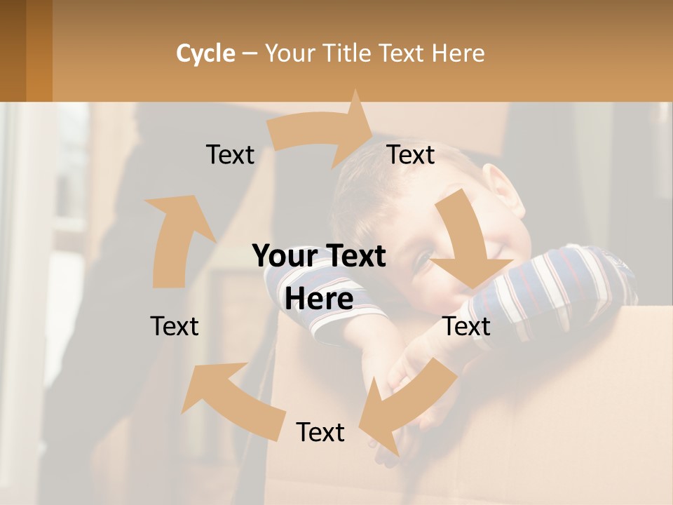 A Young Boy Sitting On Top Of A Cardboard Box PowerPoint Template