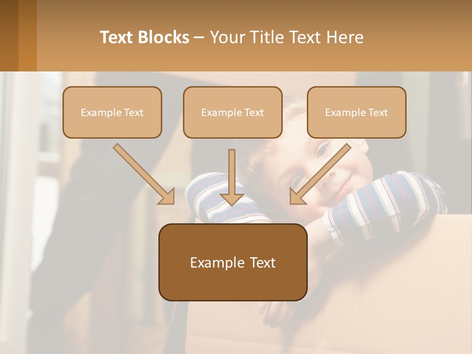 A Young Boy Sitting On Top Of A Cardboard Box PowerPoint Template