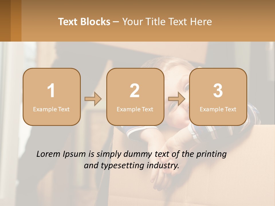 A Young Boy Sitting On Top Of A Cardboard Box PowerPoint Template