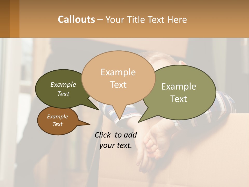 A Young Boy Sitting On Top Of A Cardboard Box PowerPoint Template