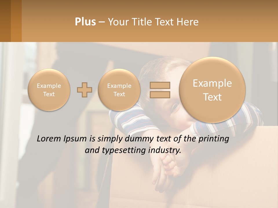 A Young Boy Sitting On Top Of A Cardboard Box PowerPoint Template