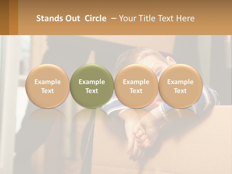 A Young Boy Sitting On Top Of A Cardboard Box PowerPoint Template