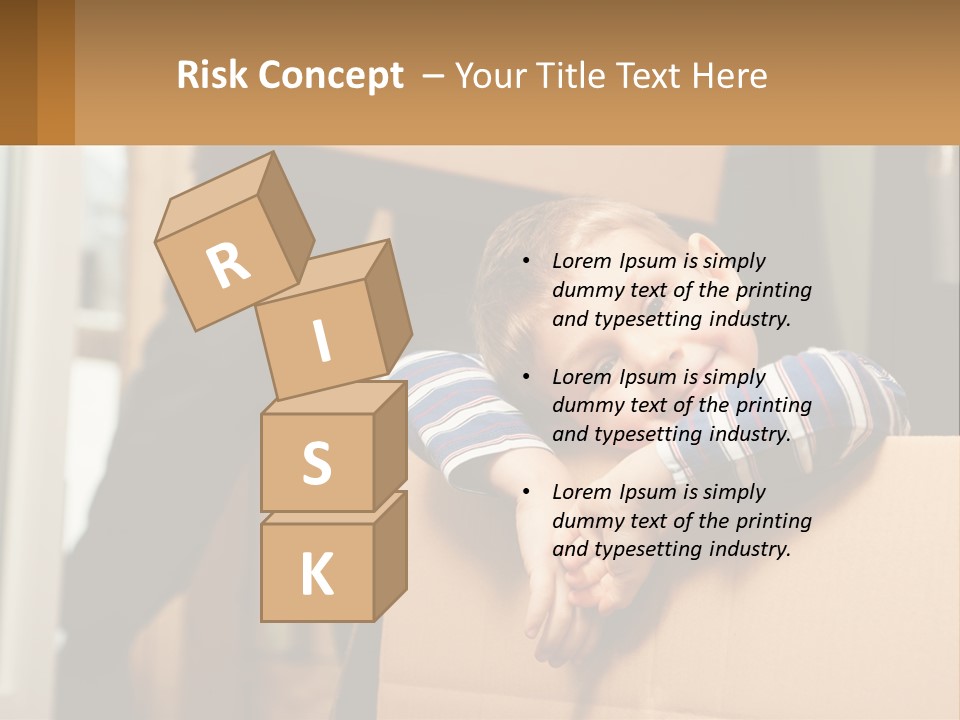 A Young Boy Sitting On Top Of A Cardboard Box PowerPoint Template