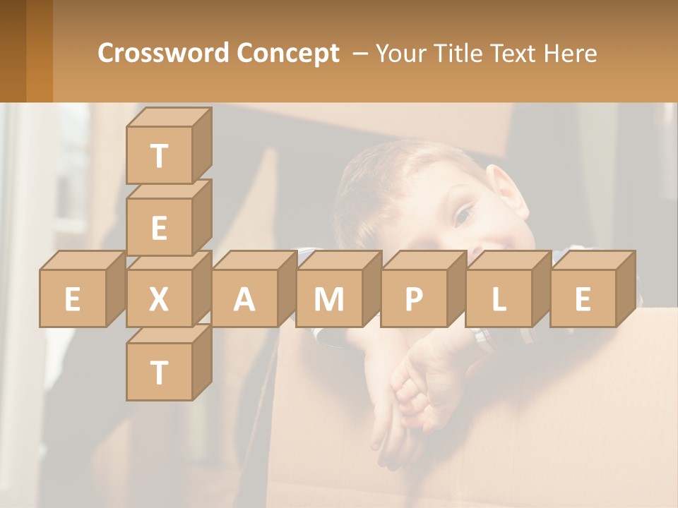 A Young Boy Sitting On Top Of A Cardboard Box PowerPoint Template