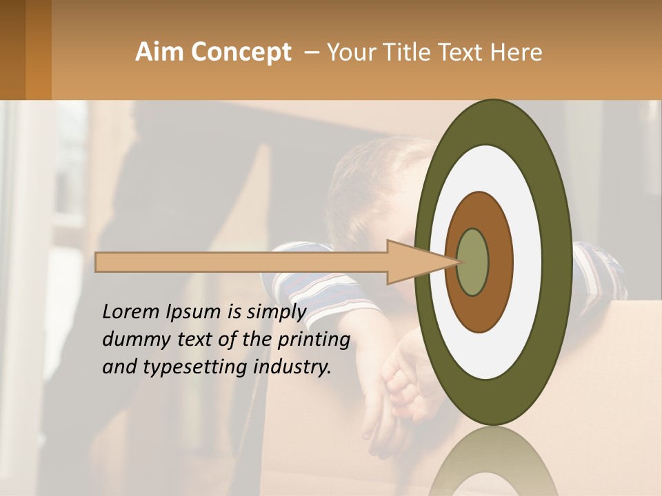 A Young Boy Sitting On Top Of A Cardboard Box PowerPoint Template