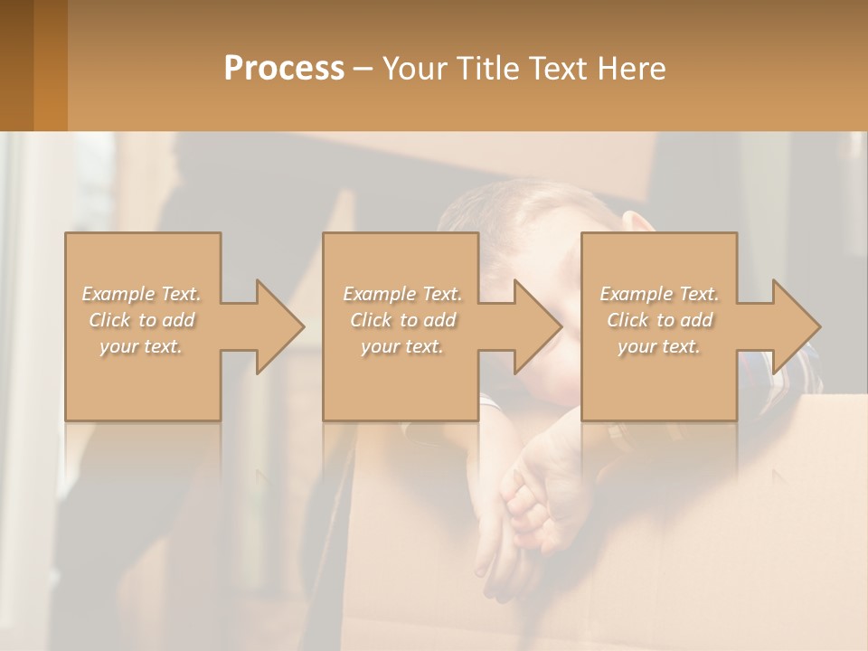 A Young Boy Sitting On Top Of A Cardboard Box PowerPoint Template