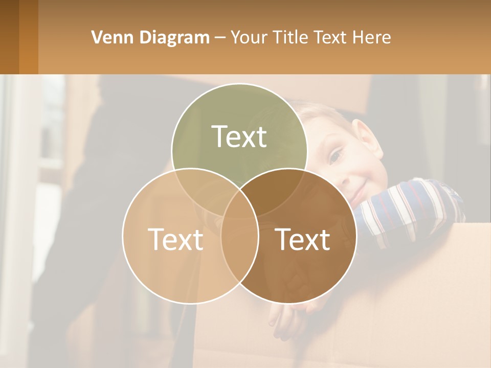 A Young Boy Sitting On Top Of A Cardboard Box PowerPoint Template