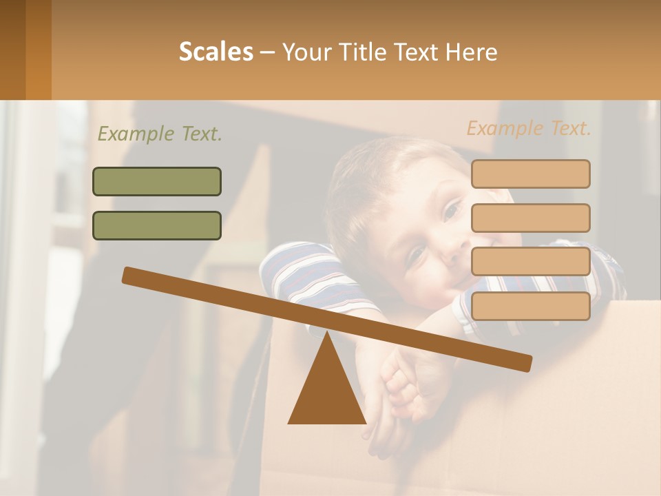 A Young Boy Sitting On Top Of A Cardboard Box PowerPoint Template