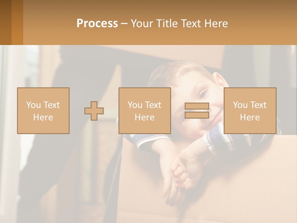 A Young Boy Sitting On Top Of A Cardboard Box PowerPoint Template