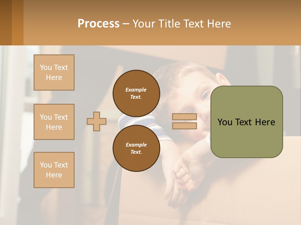 A Young Boy Sitting On Top Of A Cardboard Box PowerPoint Template