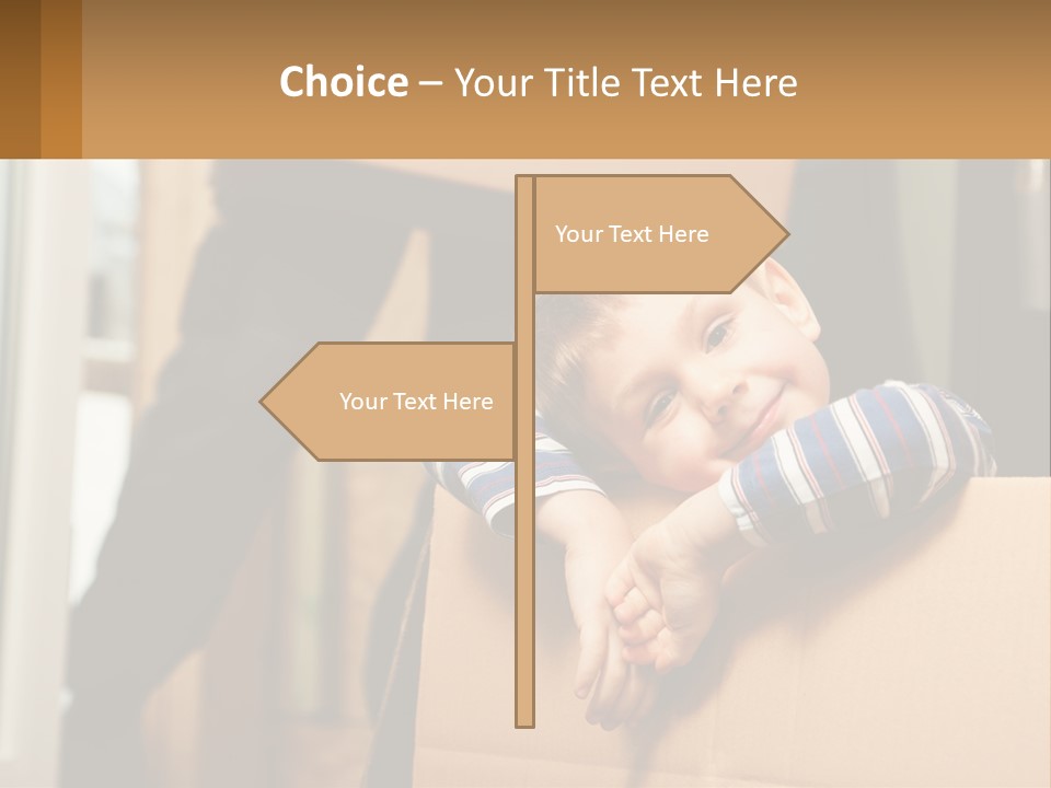 A Young Boy Sitting On Top Of A Cardboard Box PowerPoint Template