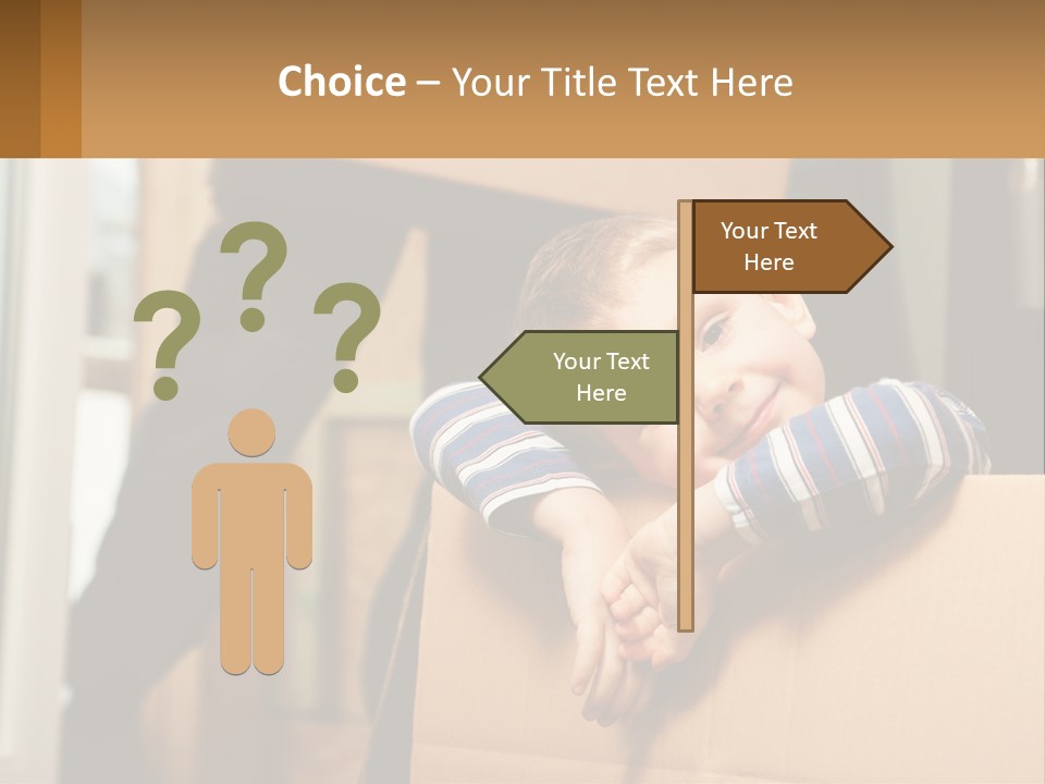 A Young Boy Sitting On Top Of A Cardboard Box PowerPoint Template