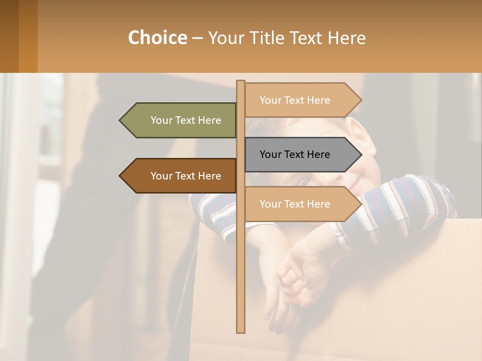 A Young Boy Sitting On Top Of A Cardboard Box PowerPoint Template