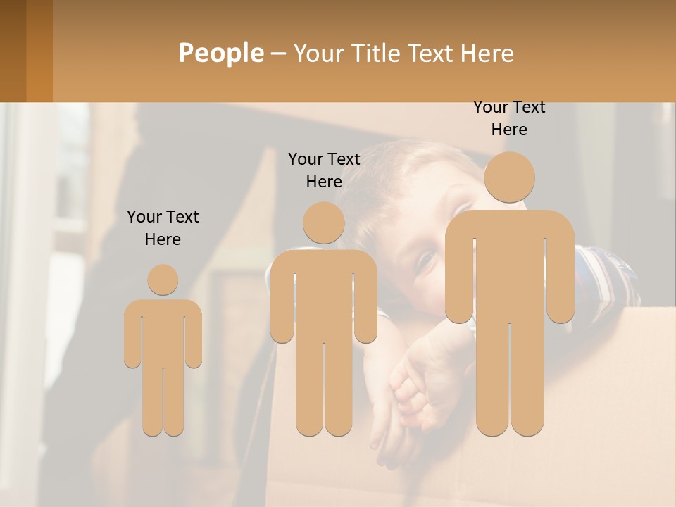 A Young Boy Sitting On Top Of A Cardboard Box PowerPoint Template