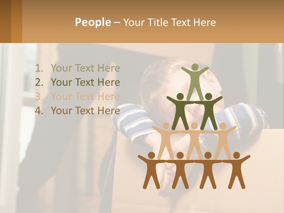 A Young Boy Sitting On Top Of A Cardboard Box PowerPoint Template