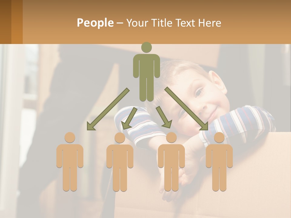 A Young Boy Sitting On Top Of A Cardboard Box PowerPoint Template