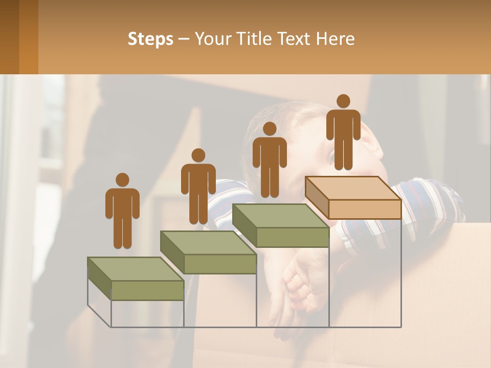 A Young Boy Sitting On Top Of A Cardboard Box PowerPoint Template