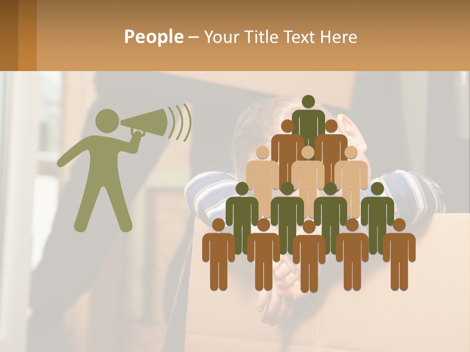 A Young Boy Sitting On Top Of A Cardboard Box PowerPoint Template