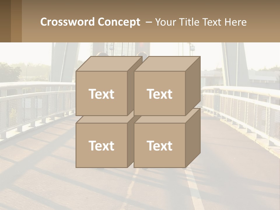 Three Men Walking Across A Bridge On A Sunny Day PowerPoint Template