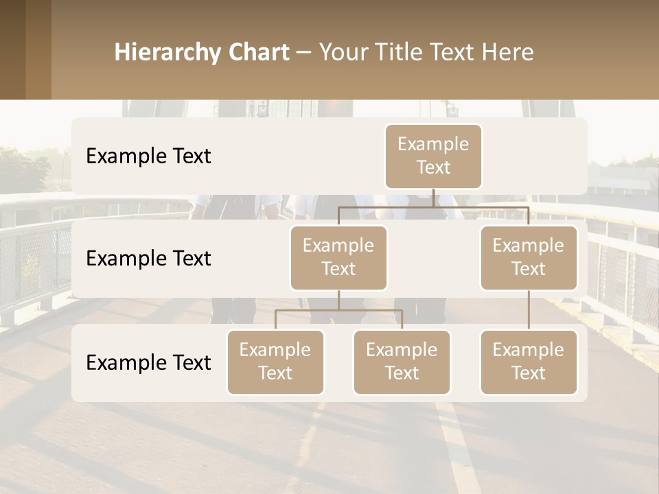 Three Men Walking Across A Bridge On A Sunny Day PowerPoint Template