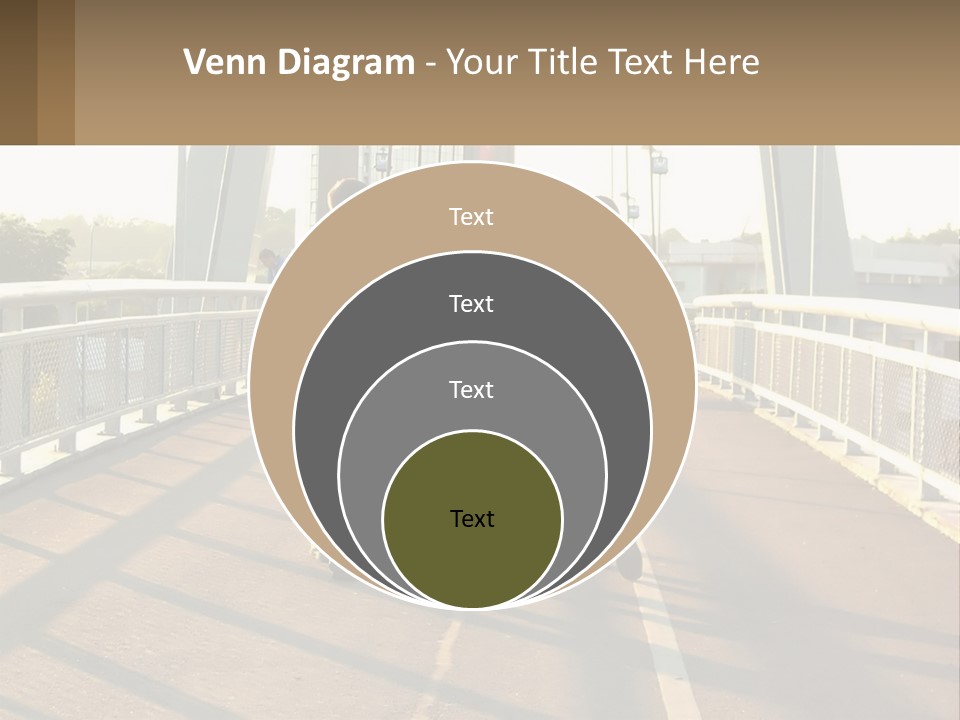 Three Men Walking Across A Bridge On A Sunny Day PowerPoint Template
