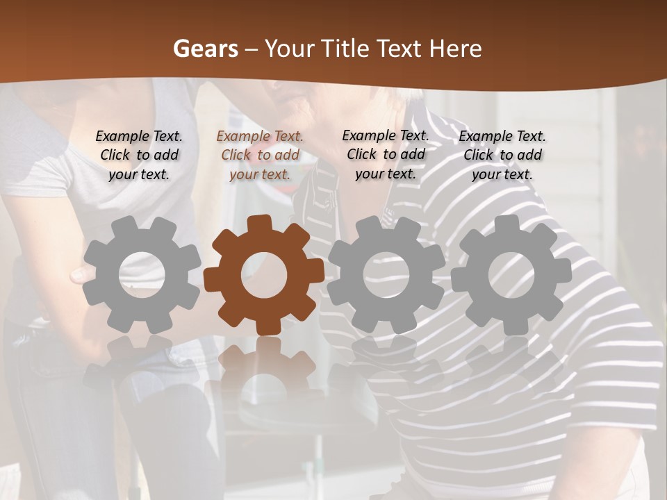 A Woman Helping An Elderly Woman With A Toothbrush PowerPoint Template