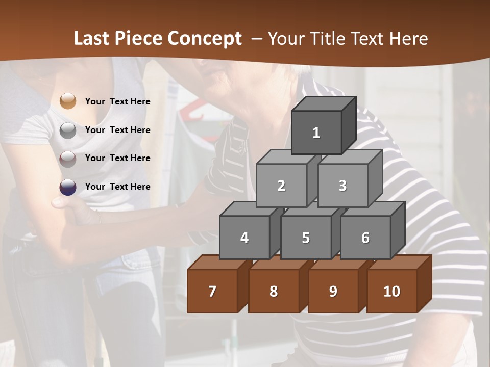 A Woman Helping An Elderly Woman With A Toothbrush PowerPoint Template