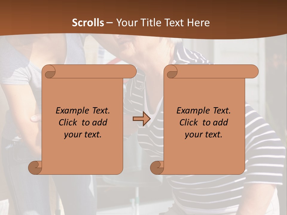 A Woman Helping An Elderly Woman With A Toothbrush PowerPoint Template