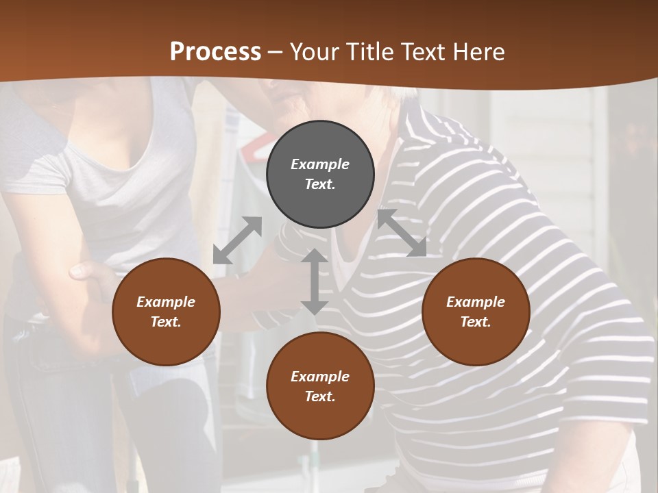 A Woman Helping An Elderly Woman With A Toothbrush PowerPoint Template
