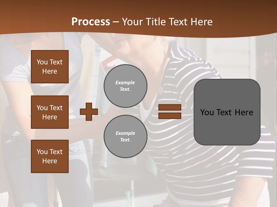 A Woman Helping An Elderly Woman With A Toothbrush PowerPoint Template