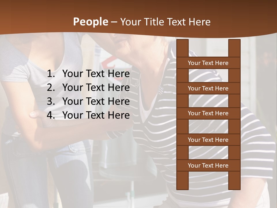 A Woman Helping An Elderly Woman With A Toothbrush PowerPoint Template