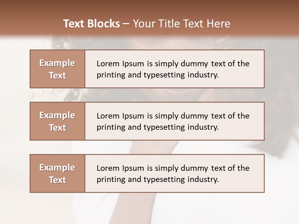 A Woman With Curly Hair Is Smiling For The Camera PowerPoint Template