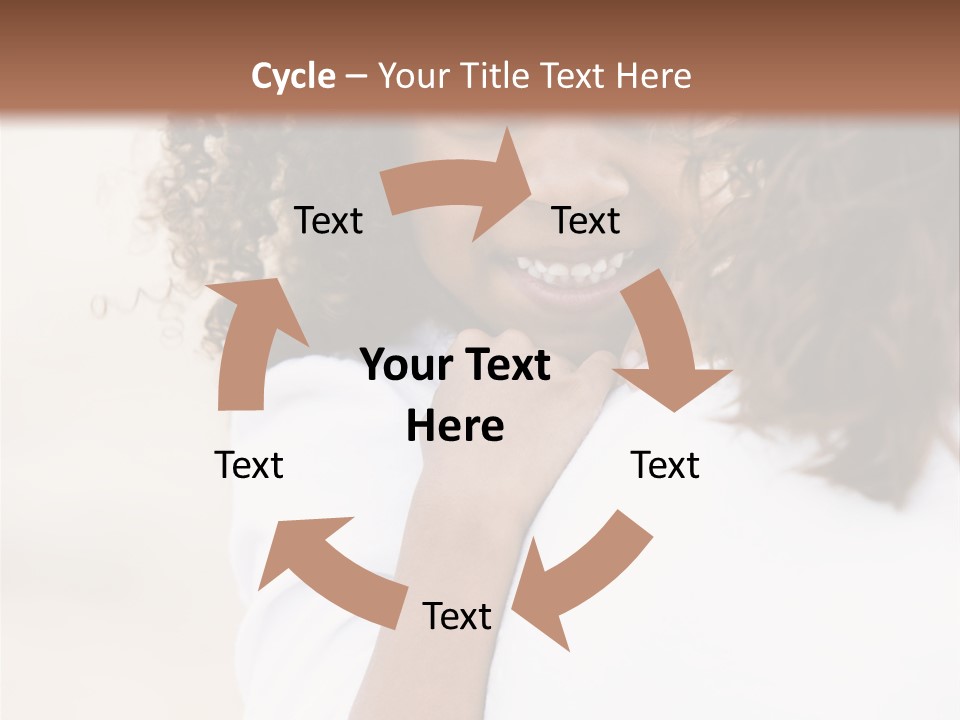 A Woman With Curly Hair Is Smiling For The Camera PowerPoint Template