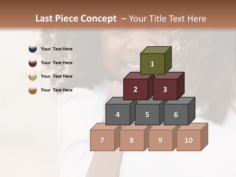 A Woman With Curly Hair Is Smiling For The Camera PowerPoint Template