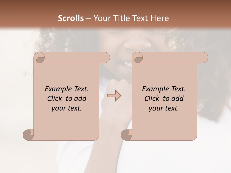 A Woman With Curly Hair Is Smiling For The Camera PowerPoint Template
