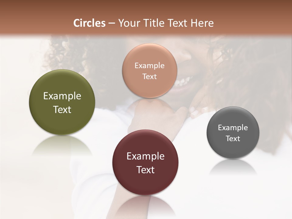 A Woman With Curly Hair Is Smiling For The Camera PowerPoint Template