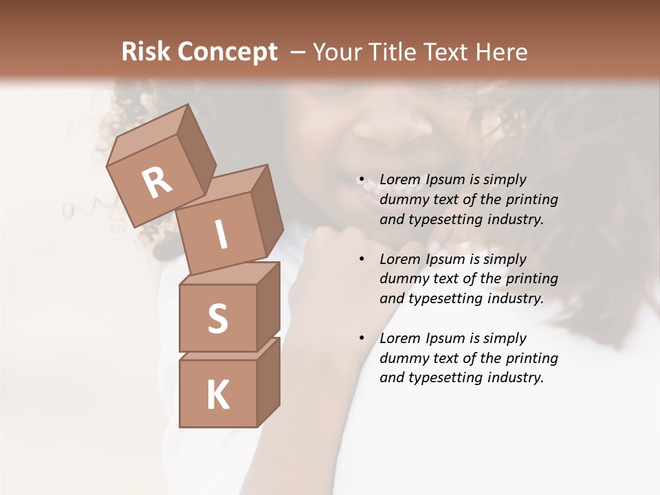 A Woman With Curly Hair Is Smiling For The Camera PowerPoint Template