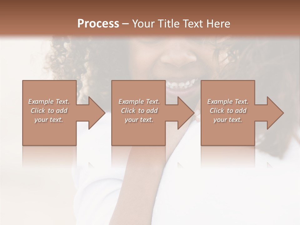 A Woman With Curly Hair Is Smiling For The Camera PowerPoint Template