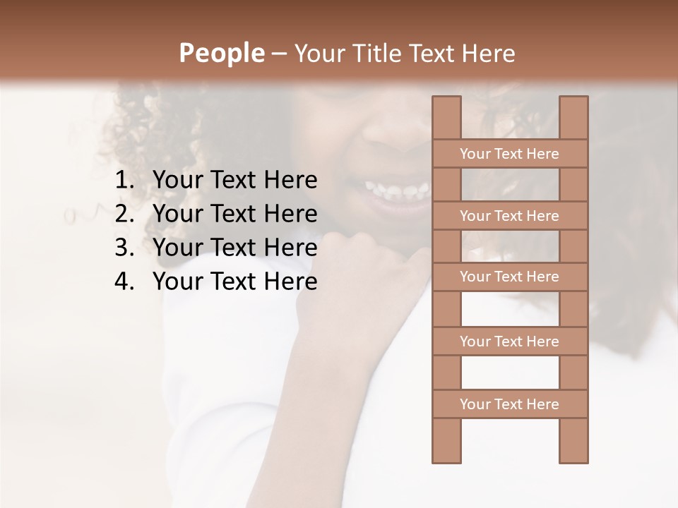 A Woman With Curly Hair Is Smiling For The Camera PowerPoint Template