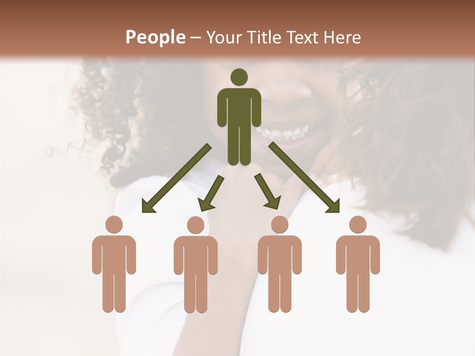 A Woman With Curly Hair Is Smiling For The Camera PowerPoint Template