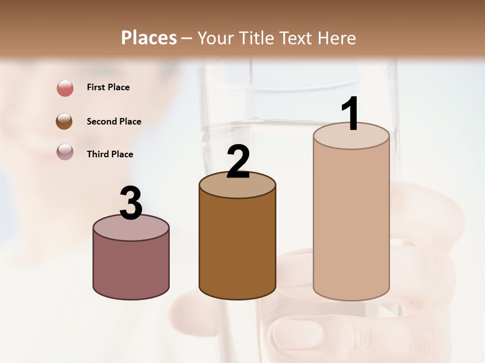 A Woman Holding A Glass Of Water In Her Hand PowerPoint Template