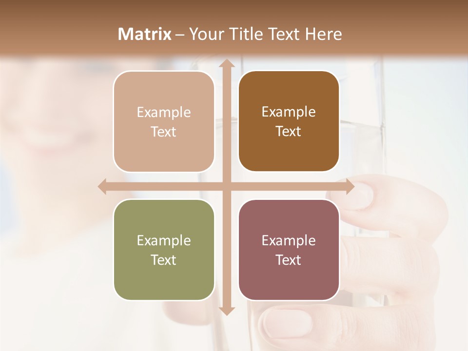 A Woman Holding A Glass Of Water In Her Hand PowerPoint Template