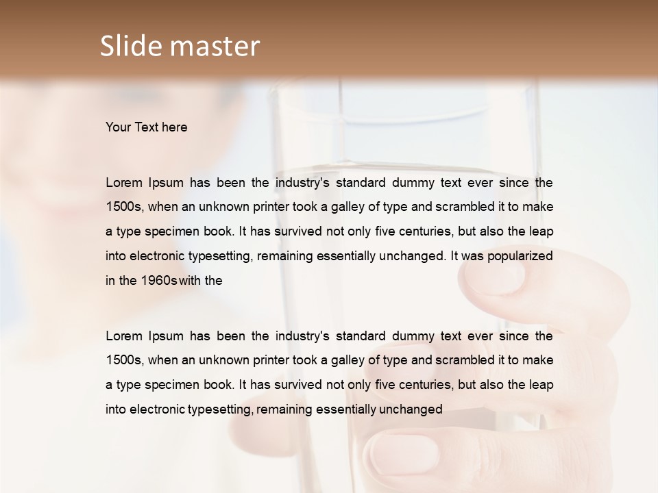 A Woman Holding A Glass Of Water In Her Hand PowerPoint Template