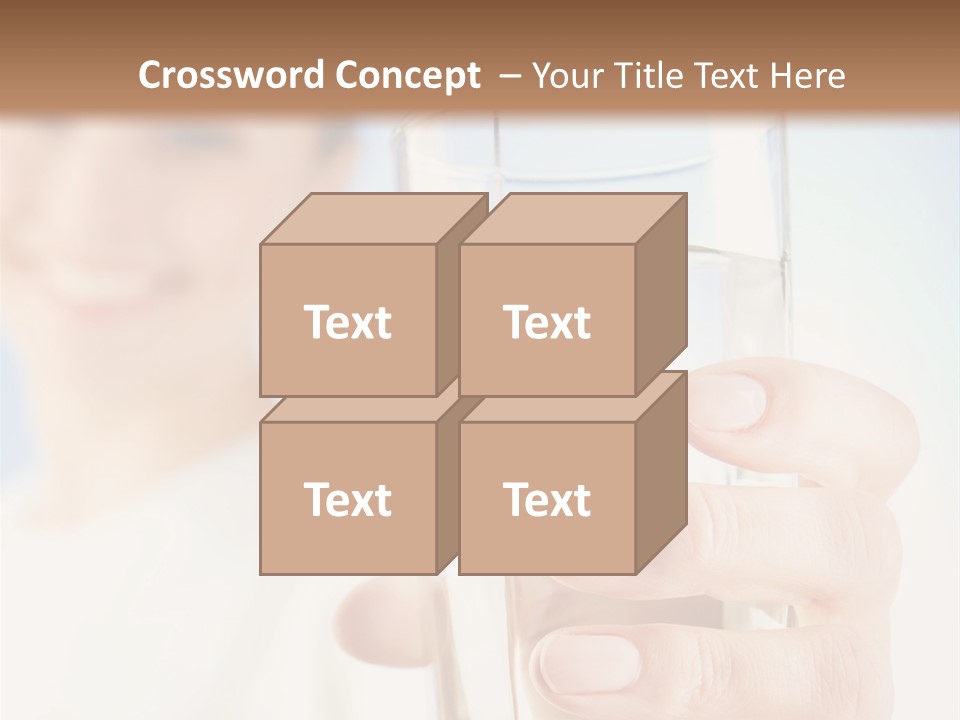 A Woman Holding A Glass Of Water In Her Hand PowerPoint Template