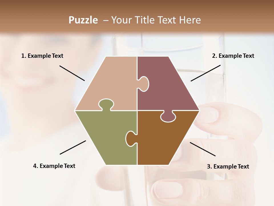 A Woman Holding A Glass Of Water In Her Hand PowerPoint Template