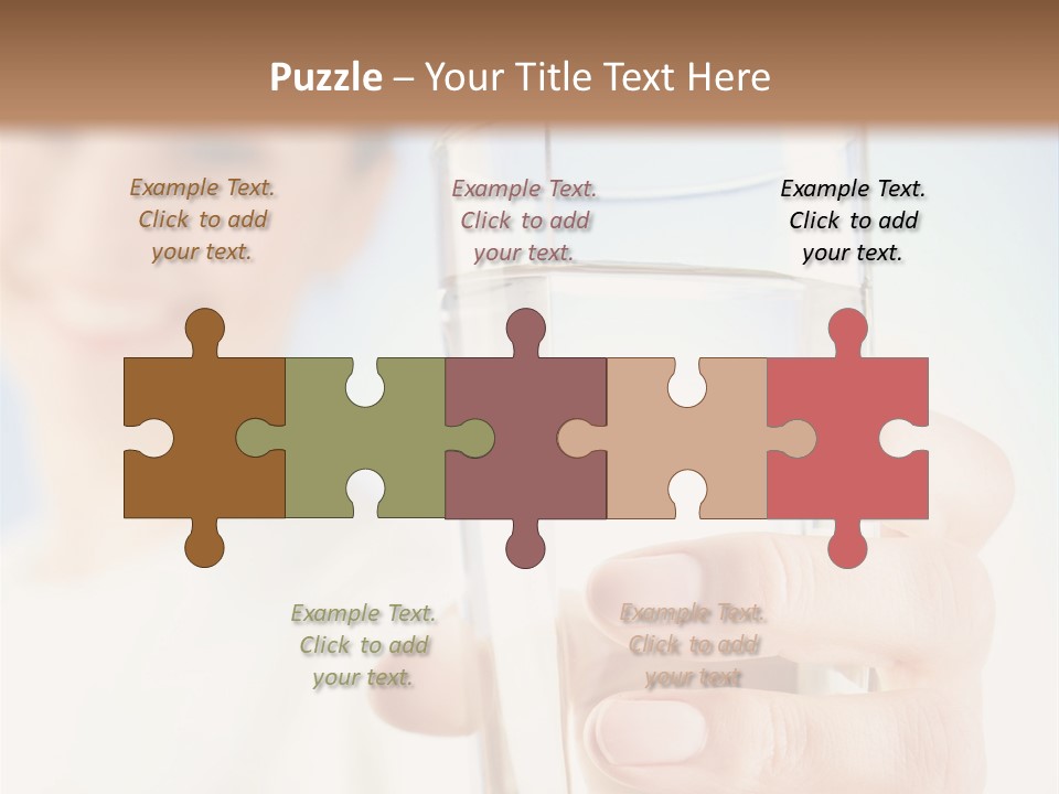 A Woman Holding A Glass Of Water In Her Hand PowerPoint Template