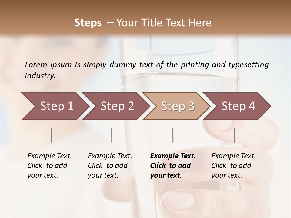 A Woman Holding A Glass Of Water In Her Hand PowerPoint Template