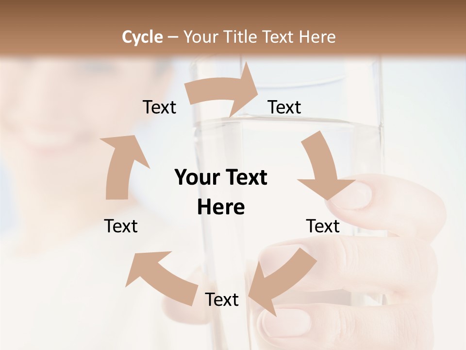 A Woman Holding A Glass Of Water In Her Hand PowerPoint Template