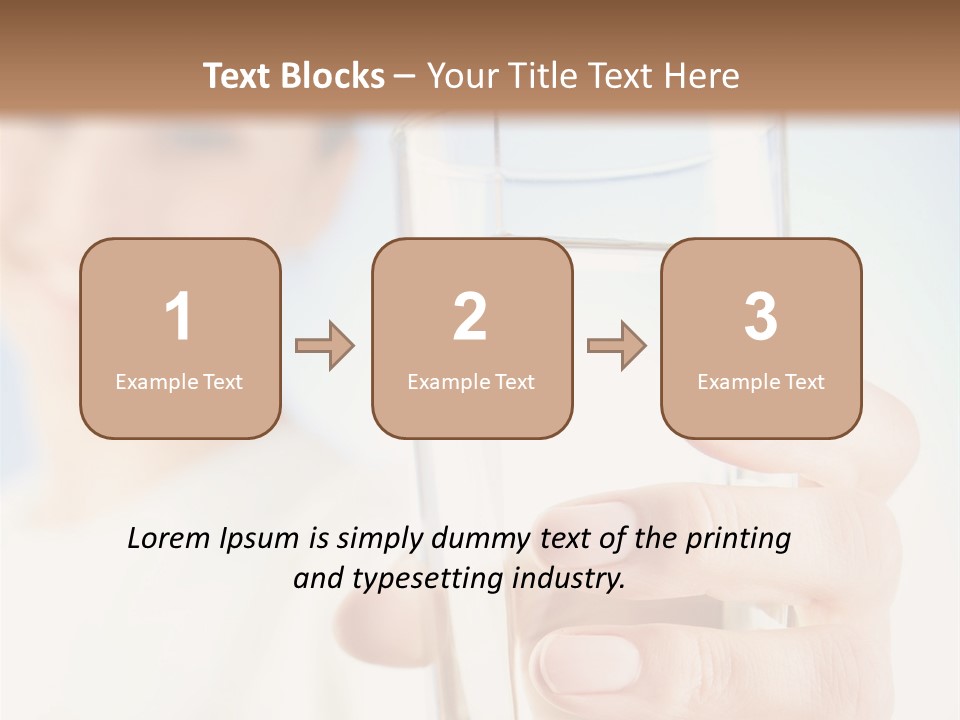 A Woman Holding A Glass Of Water In Her Hand PowerPoint Template