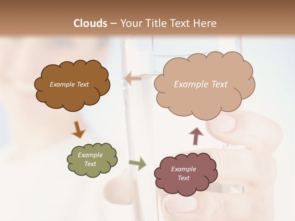 A Woman Holding A Glass Of Water In Her Hand PowerPoint Template